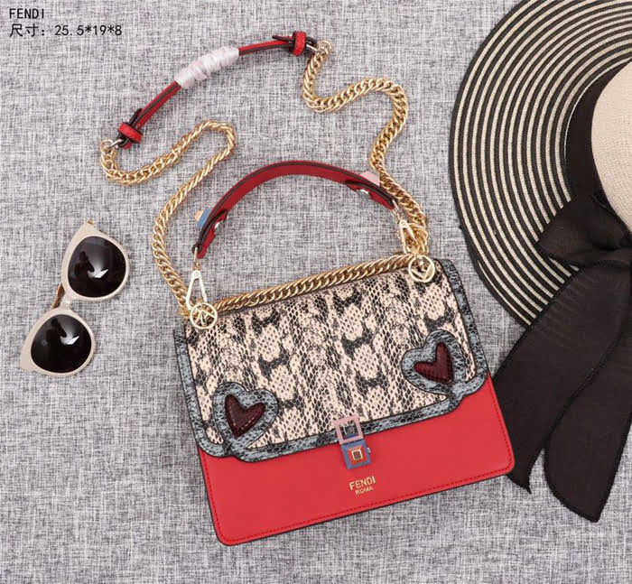 FENDI芬迪 大號 Fendi 8809 2018春夏新款 情人節禮物KAN I LOGO牛皮手袋  fd1294