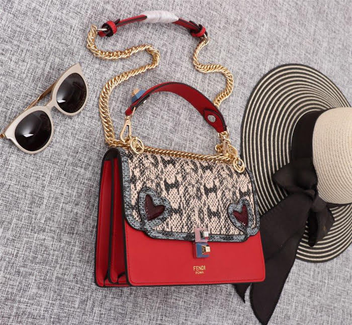 FENDI芬迪 大號 Fendi 8809 2018春夏新款 情人節禮物KAN I LOGO牛皮手袋  fd1294