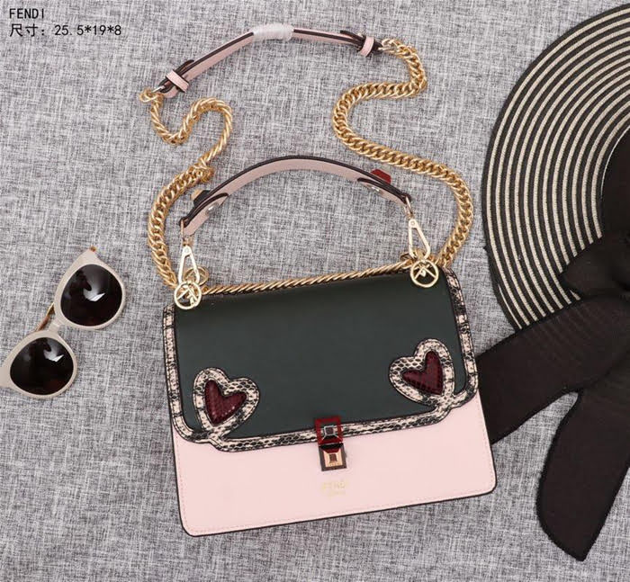 FENDI芬迪 大號 Fendi 8809 2018春夏新款 情人節禮物KAN I LOGO牛皮手袋  fd1296
