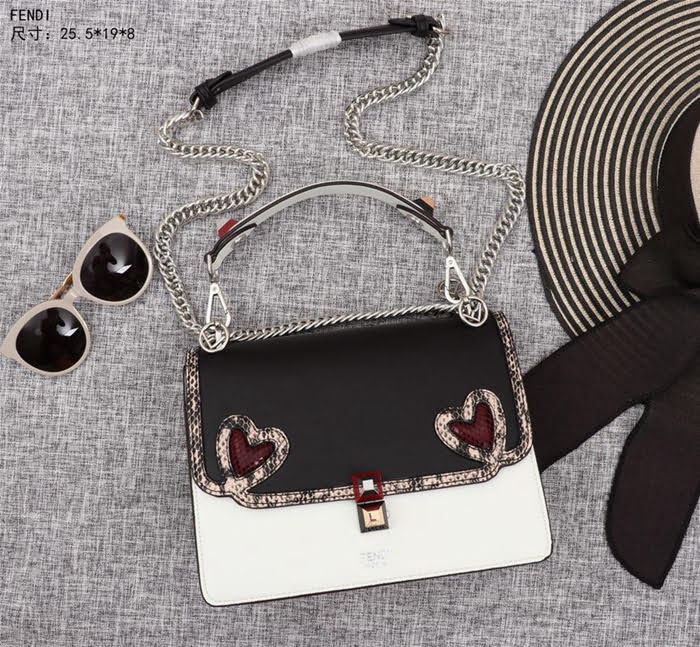 FENDI芬迪 大號 Fendi 8809 2018春夏新款 情人節禮物KAN I LOGO牛皮手袋  fd1297