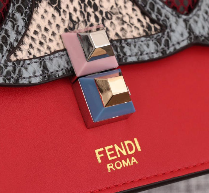 FENDI芬迪 小號Fendi 8809 2018春夏新款 情人節禮物 KAN I LOGO牛皮手袋  fd1299