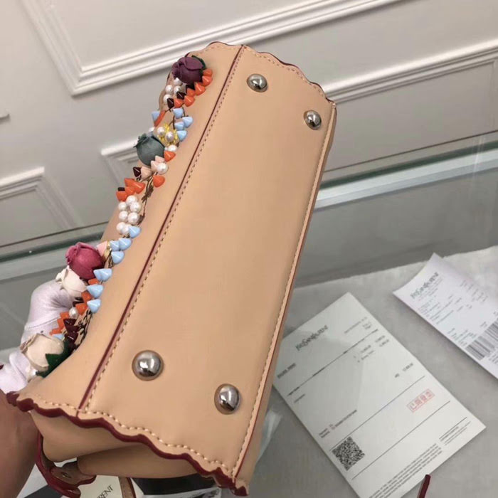 FENDI芬迪 最新款 火爆來襲 配以寶石和小牛皮花蕾 單手柄手提肩背包 015 fd1402