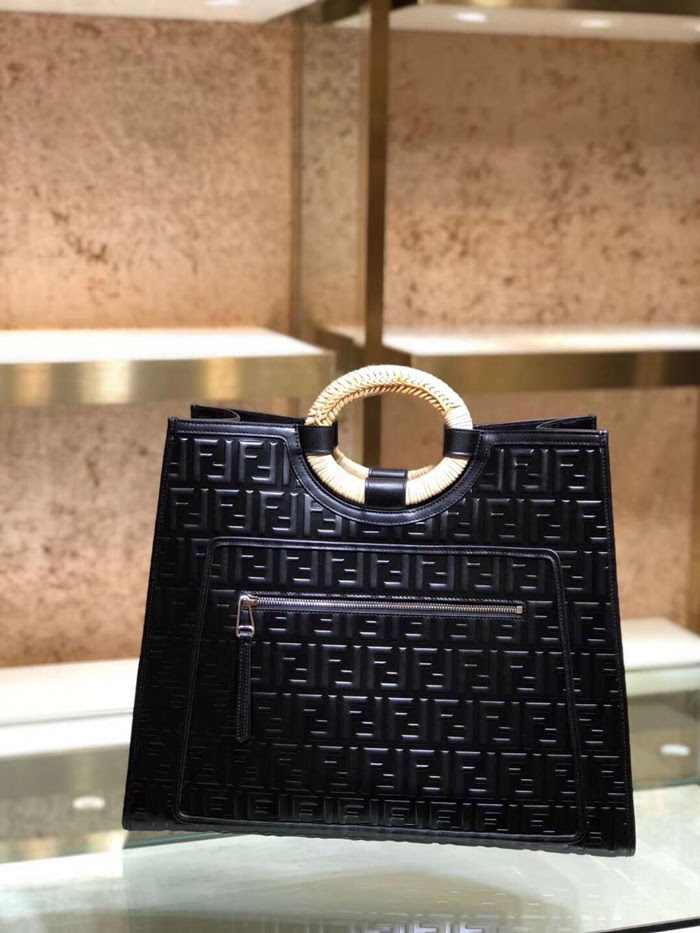 FENDI芬迪 RUNAWAY SHOPPING 大型款式購物袋 硬質橢圓形雙手挽 fd1418