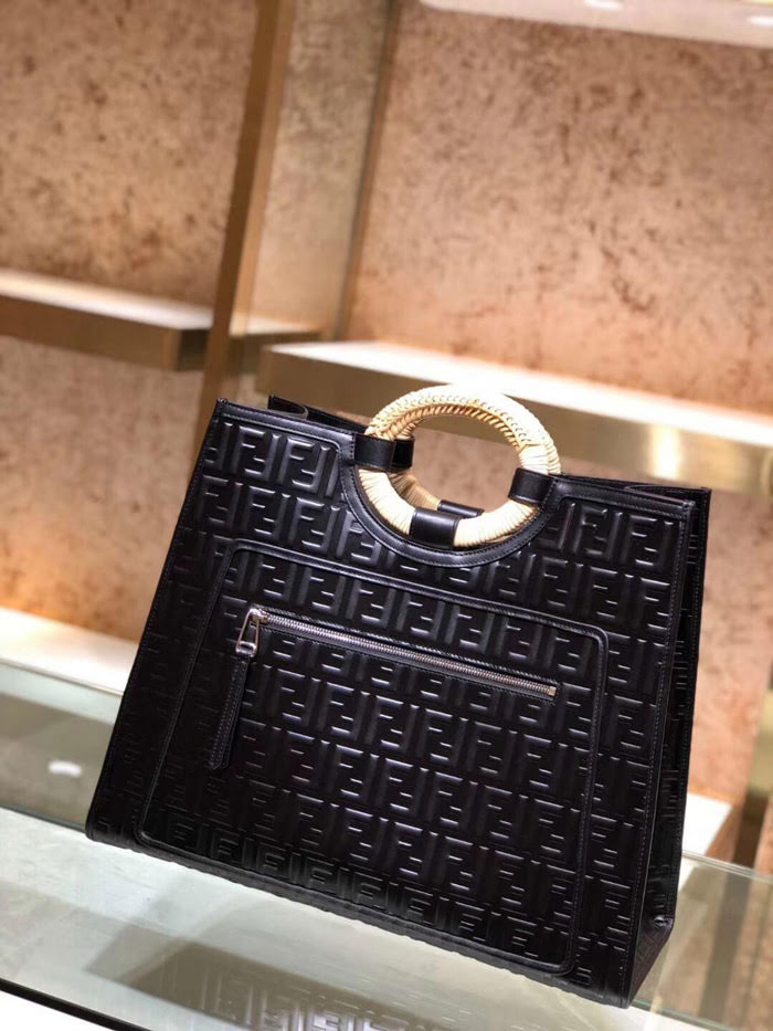 FENDI芬迪 RUNAWAY SHOPPING 大型款式購物袋 硬質橢圓形雙手挽 fd1418