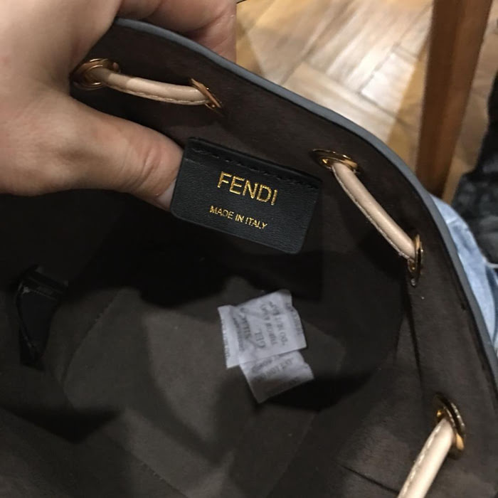 FENDI芬迪 原版全頭層牛皮 迷你型款 MON TRéSOR水桶包 手腕或斜背  fd1433