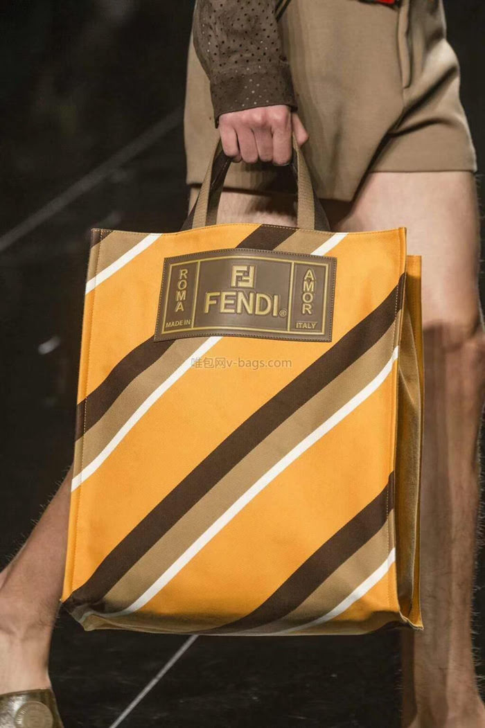FENDI芬迪 進口FENDI專用布料 專門訂制手腕織帶 三色漸變 時尚休閒 手提購物包  fd1509
