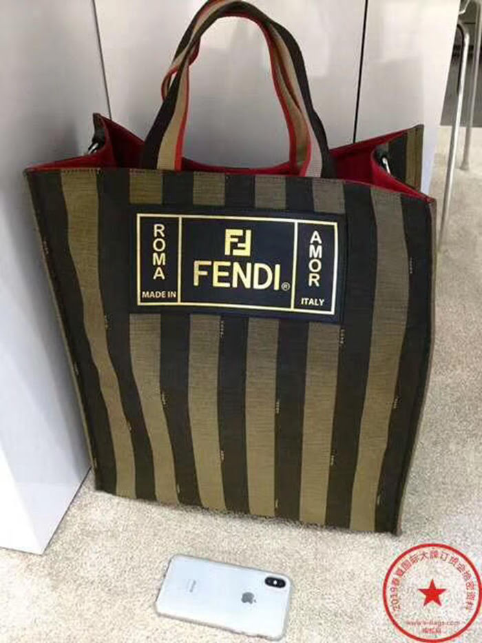 FENDI芬迪 進口FENDI專用布料 專門訂制手腕織帶 三色漸變 時尚休閒 手提購物包  fd1512