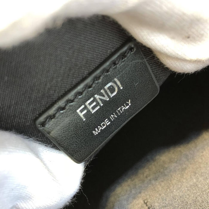 FENDI芬迪 頂級原單 藍色小牛皮 FF印花圖案 拉鏈手拿包 0078m40  fd1609
