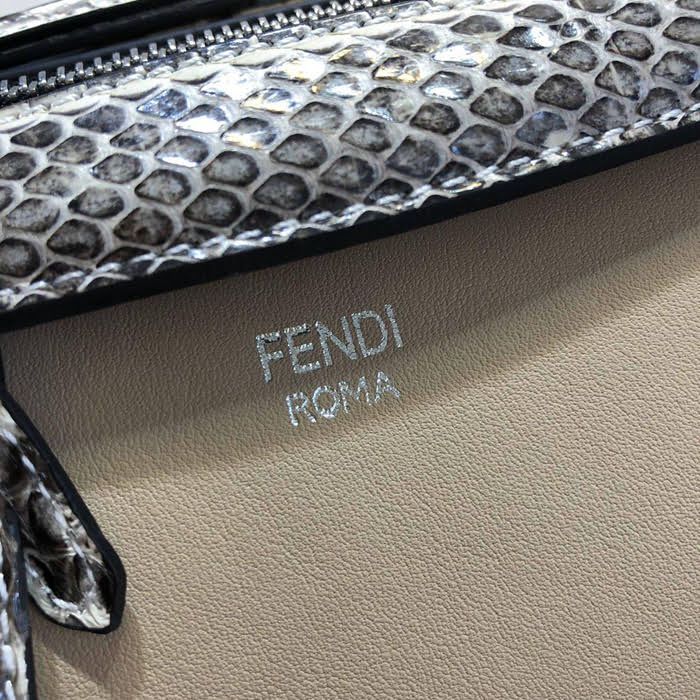 FENDI芬迪 杏色小牛皮 雙手挽 波士頓手提包 124M80  fd1614