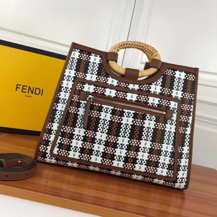 FENDI芬迪 大新款 FENDI KAN I F手工編織系列 手提 斜挎雙用 8832  fd1645