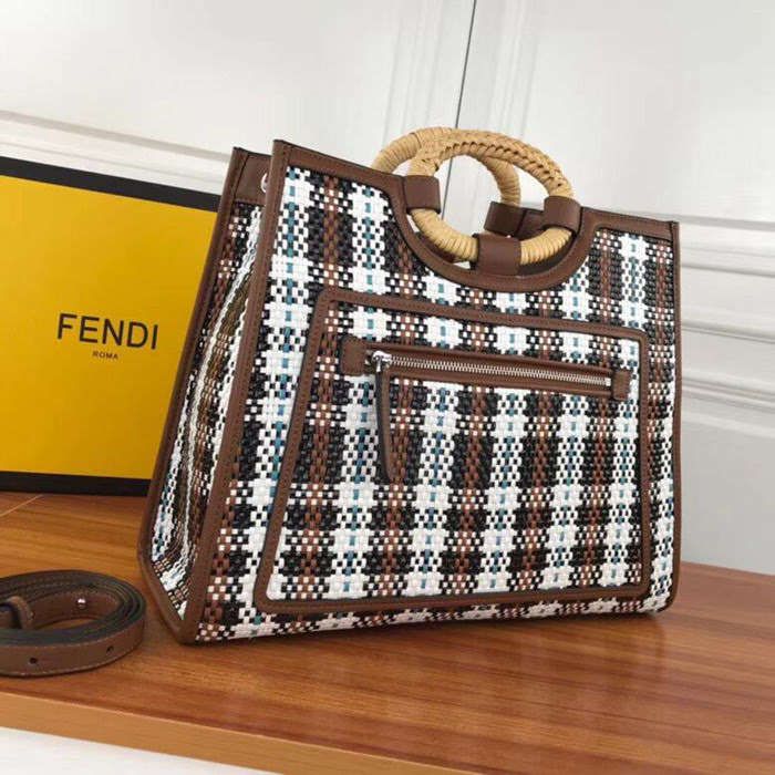 FENDI芬迪 大新款 FENDI KAN I F手工編織系列 手提 斜挎雙用 8832  fd1645