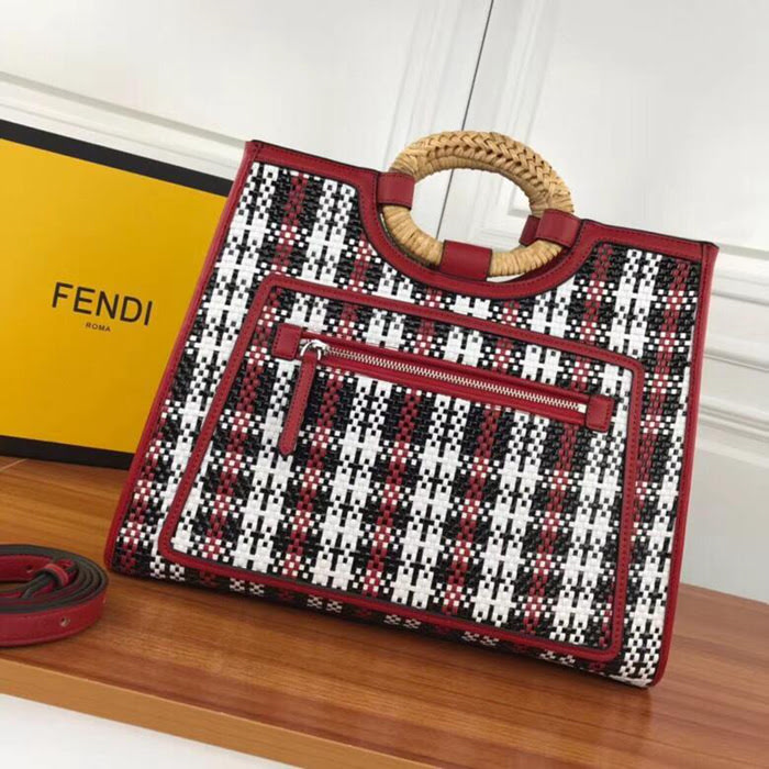 FENDI芬迪 大新款 FENDI KAN I F手工編織系列 手提 斜挎雙用 8832  fd1646