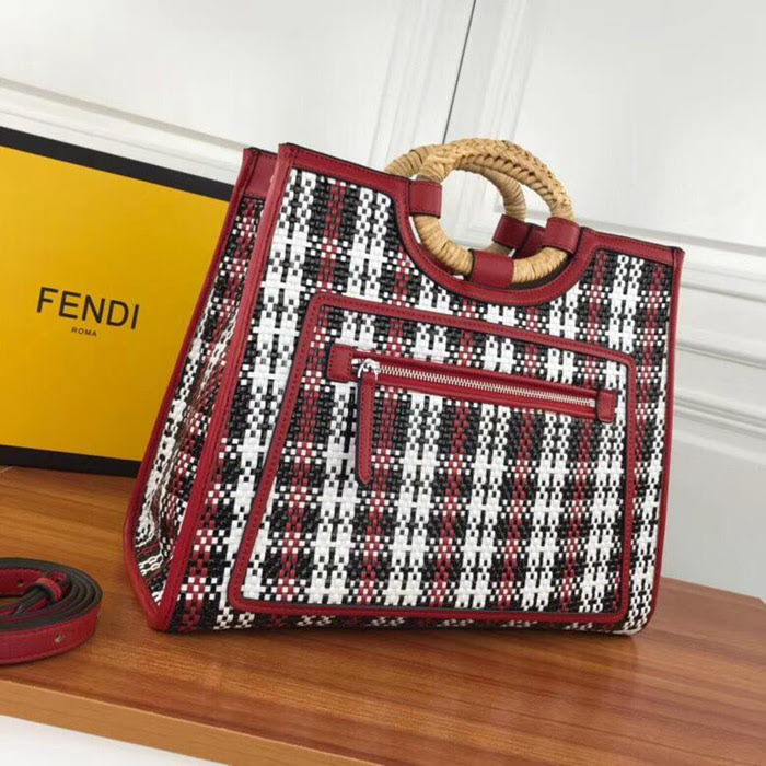 FENDI芬迪 大新款 FENDI KAN I F手工編織系列 手提 斜挎雙用 8832  fd1646