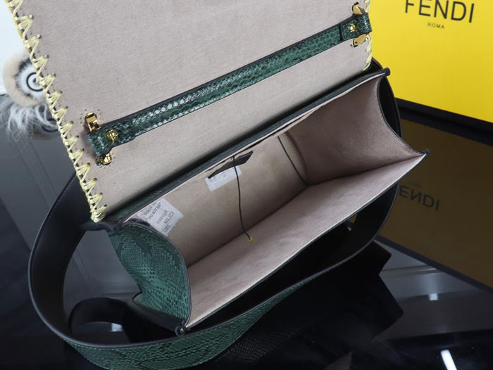 FENDI芬迪 獨家蛇紋編制系列 全新正方型Logo 手提肩背包 8806蛇紋系列  fd1659