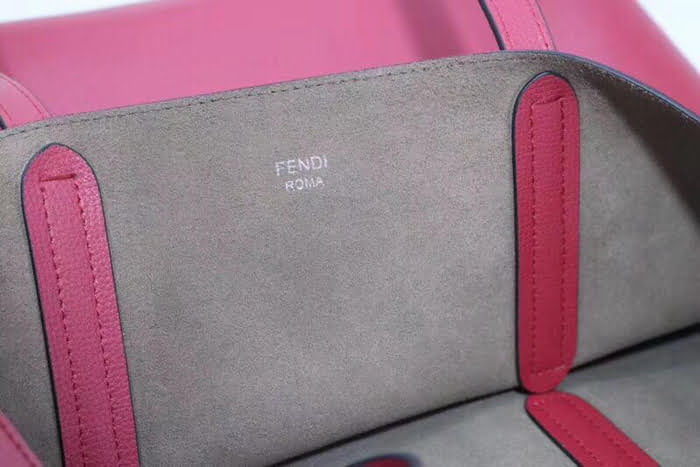 FENDI芬迪 SHOPPING LOGO 超大容量 手掌紋小牛皮 手提桶包 內置拉鏈小口袋 3301  fd1668