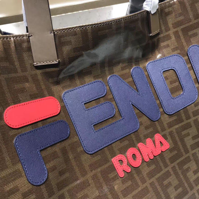 FENDI芬迪 原單頭層牛皮配FENDI專用面料 升級版購物袋 內設拉鏈口袋錢包 6029  fd1683