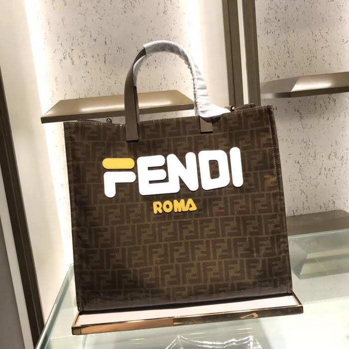 FENDI芬迪 原單頭層牛皮配FENDI專用面料 升級版購物袋 內設拉鏈口袋錢包 6029  fd1684