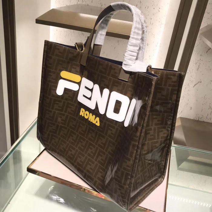 FENDI芬迪 原單頭層牛皮配FENDI專用面料 升級版購物袋 內設拉鏈口袋錢包 6029  fd1684