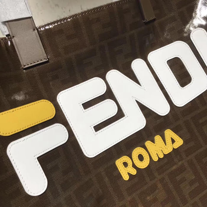 FENDI芬迪 原單頭層牛皮配FENDI專用面料 升級版購物袋 內設拉鏈口袋錢包 6029  fd1684
