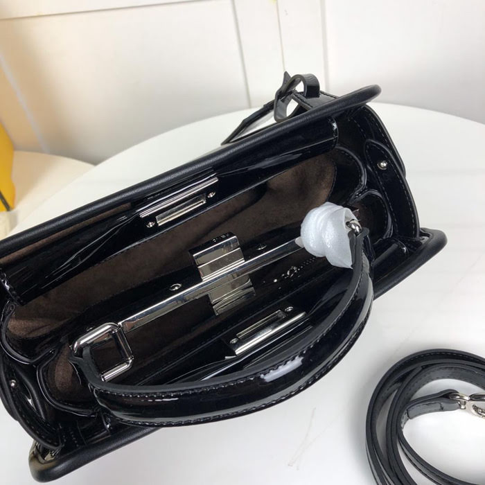 FENDI芬迪 黑色牛皮 相配翻蓋 單手抦手提肩背包  fd1829