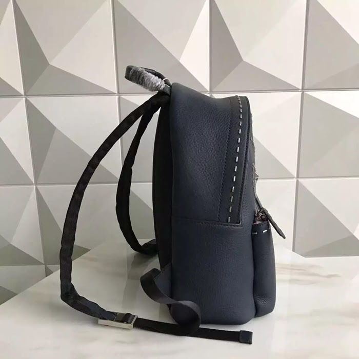 FENDI芬迪 239背包 帶打釘鑲嵌裝飾 BAG BUGS圖案雙肩包  fd1841