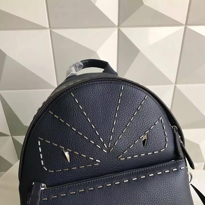 FENDI芬迪 239背包 帶打釘鑲嵌裝飾 BAG BUGS圖案雙肩包  fd1841