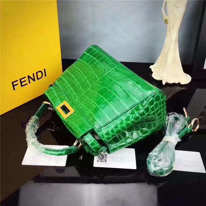 FENDI芬迪 官網同步 小貓包鱷魚紋牛皮 舒淇 姚晨同款 手提肩背包  fd1865