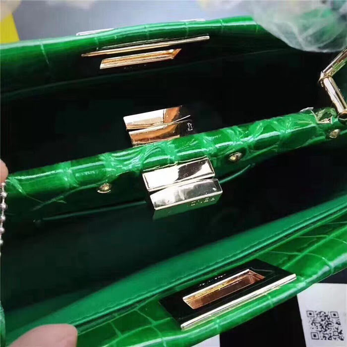 FENDI芬迪 官網同步 小貓包鱷魚紋牛皮 舒淇 姚晨同款 手提肩背包  fd1865