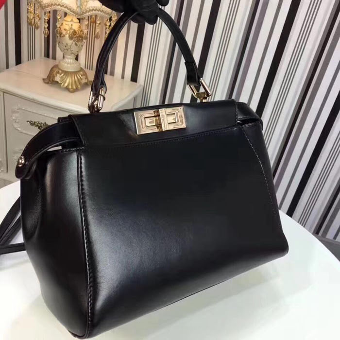 FENDI芬迪 小貓包 Peekaboo 平紋手袋 大號 手提肩背包  fd1866