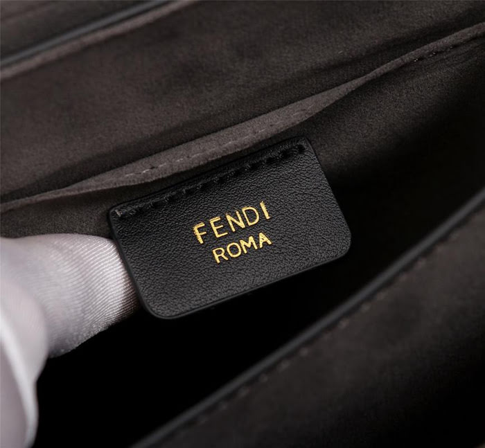 FENDI芬迪 火爆款 3387AL短絨繡花 經典拼色雙F圖案 Kan I系列手提肩背包  fd1935