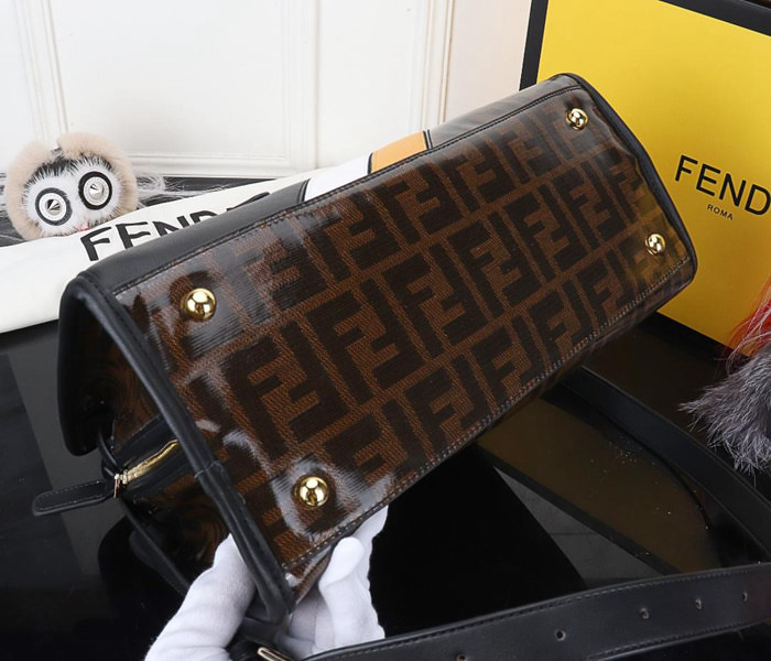 FENDI芬迪 大號 PEEKABOO DEFENDER 包套 定制化Fendi Mania字樣 手提肩背包  fd1988