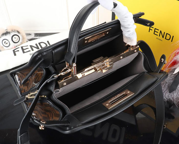 FENDI芬迪 大號 PEEKABOO DEFENDER 包套 定制化Fendi Mania字樣 手提肩背包  fd1988