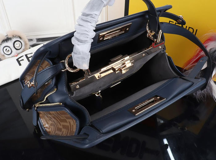 FENDI芬迪 大號 PEEKABOO DEFENDER 包套 定制化Fendi Mania字樣 手提肩背包  fd1989