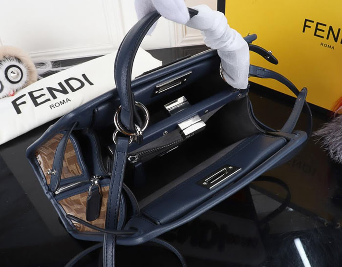 FENDI芬迪 大號 PEEKABOO DEFENDER 包套 定制化Fendi Mania字樣 手提肩背包  fd1990