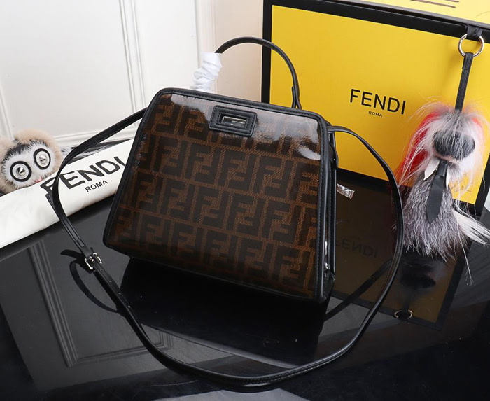 FENDI芬迪 大號 PEEKABOO DEFENDER 包套 定制化Fendi Mania字樣 手提肩背包  fd1991