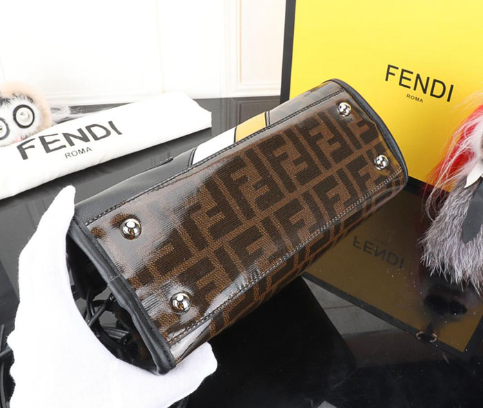 FENDI芬迪 大號 PEEKABOO DEFENDER 包套 定制化Fendi Mania字樣 手提肩背包  fd1991