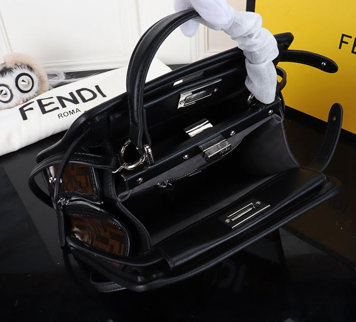 FENDI芬迪 大號 PEEKABOO DEFENDER 包套 定制化Fendi Mania字樣 手提肩背包  fd1991