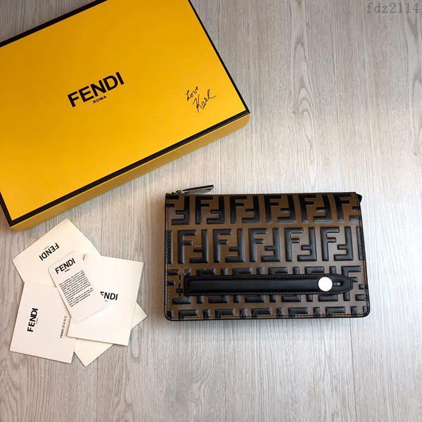 FENDI手包 小牛皮手拿包 金屬BAG BUGS眼睛圖案 芬迪時尚手包  fdz2114