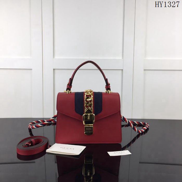 GUCCI古馳 新款 專櫃品質 原單 470270 紅色 手提 單肩 斜挎包HY1327