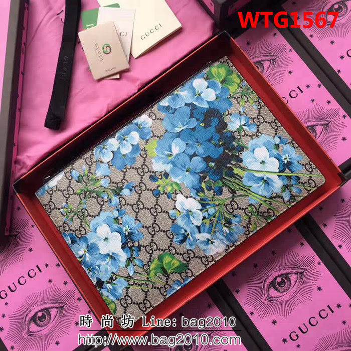 GUCCI古馳 歐洲正品原單 最新款 BIooms印花 拉鏈錢袋 411416 蘭花 WTG1567