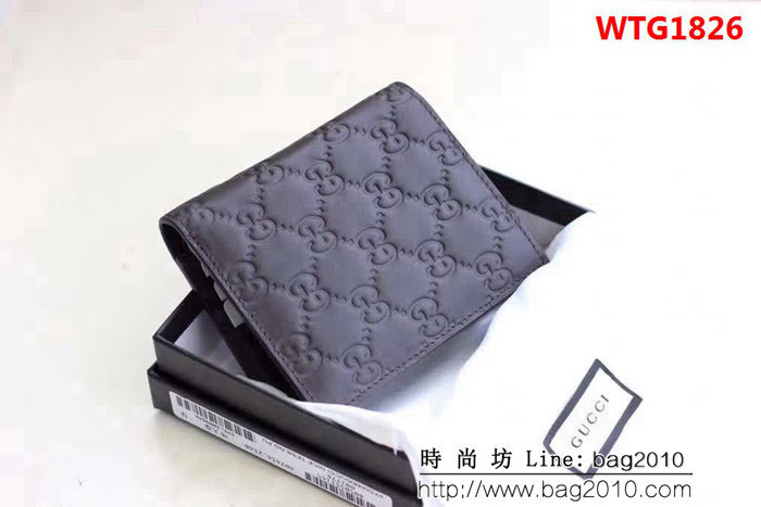 GUCCI古馳 專櫃品質 進口牛皮 男士短錢夾 407416 WTG1826