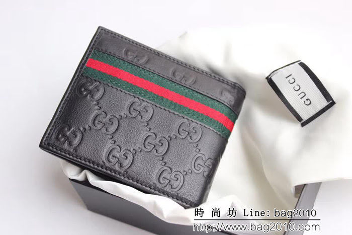 GUCCI古馳 經典款 織帶款 男士雙折皮夾 365491 WTG1837