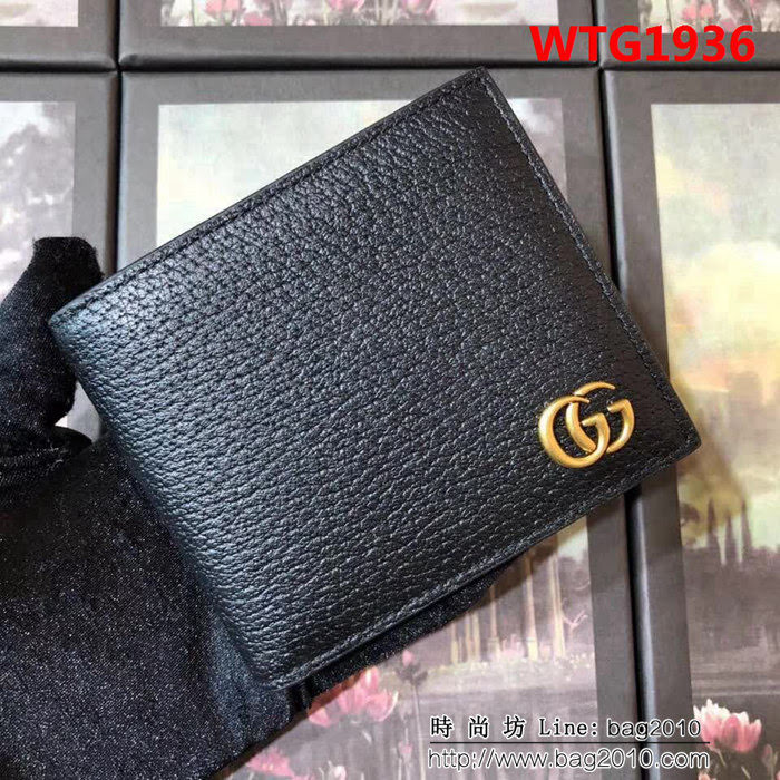 GUCCI古馳 專櫃同步 熱壓小牛皮 男士雙折皮夾 428726 克豬紋皮 WTG1936
