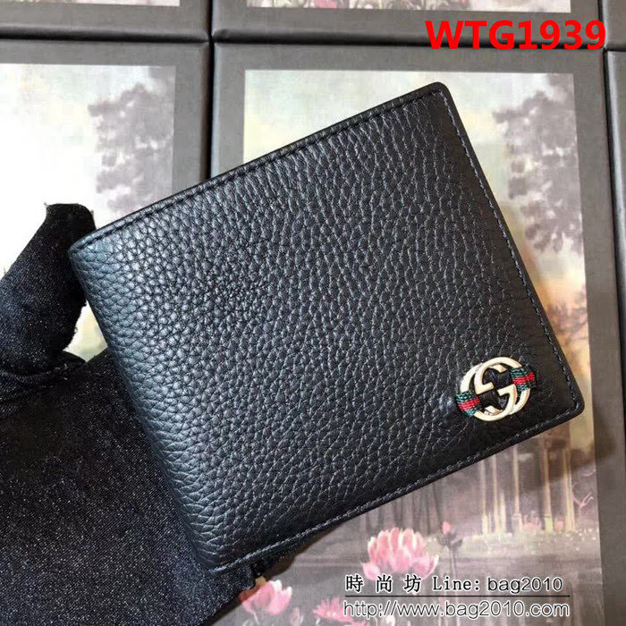GUCCI古馳 專櫃同步 頭層牛皮 男士雙折皮夾 365464 克甩紋皮 WTG1939