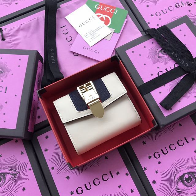 Gucci錢包 古馳新款 瑪格麗特皇后長夾 翻蓋錢包系列 Gucci女錢包 號476064pvc紅  gdj1103