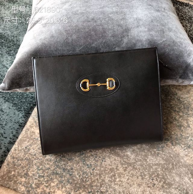 Gucci女包 古馳2020新款 Gucci手提肩背女包 621220黑全皮  gdj1142