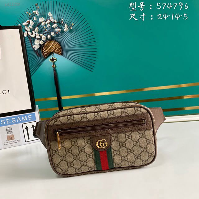 Gucci古馳包包 G家新款腰包 款號:574796 古奇男士腰包挎包  gdj1239