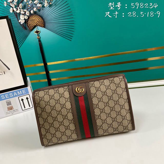 Gucci古馳包包 G家新款手包 款號:598234 古奇男士手拿包  gdj1242