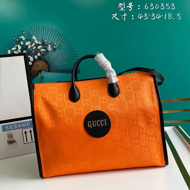 Gucci古馳包包 G家新款男包 款號:630353 古奇新款男士手提袋 Gucci大號桔色手袋  gdj1257