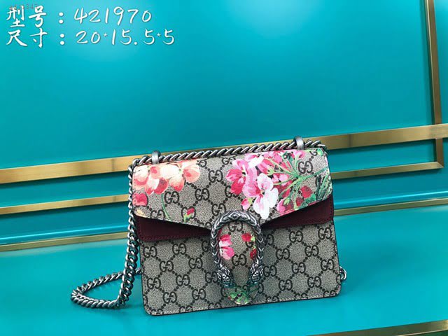 Gucci古馳包包 G家新款女包 款號:421970 古奇鏈條單肩斜挎包 Gucci小號酒神包  gdj1347